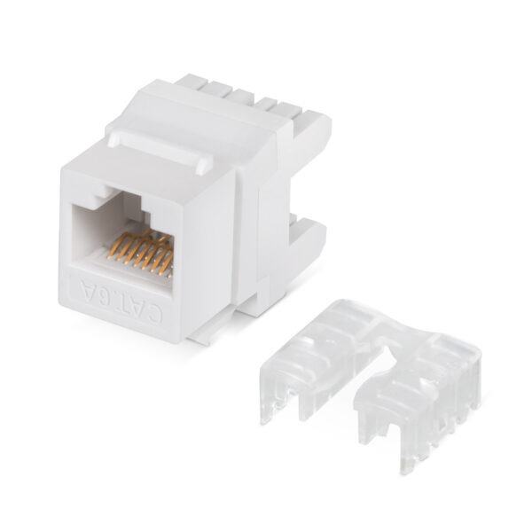 cabeus kj-rj45-cat.6a-180 degree вставка keystone jack rj-45(8p8c), 180 градусов, категория 6a, dual idc (110&krone type), белая