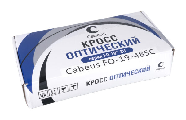 cabeus fo-19-48sc кросс бокс оптический 19" на 48 sc (lc duplex) со сплайс-кассетой и кдзс (без пигтейлов и проходных адаптеров)