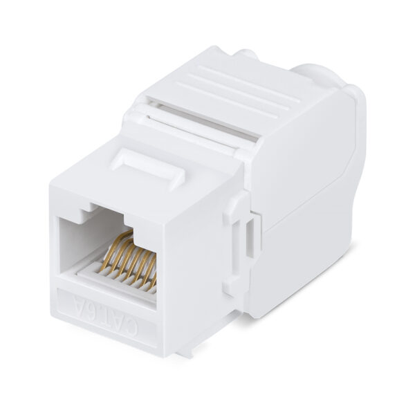 cabeus kj-rj45-cat.6a-180-toolless вставка keystone jack rj-45(8p8c), 180 градусов, категория 6a, без инструмента toolless, белая