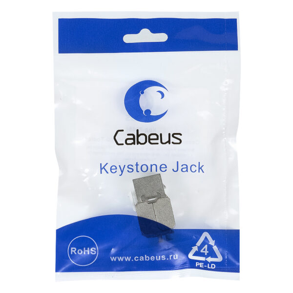 cabeus kj-rj45-cat.5e-sh-180-toolless вставка keystone jack rj-45(8p8c), 180 градусов, категория 5e, экранированная, без инструмента toolless