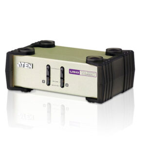 ATEN CS82U-AT Переключатель, электрон., KVM, 1 user PS2/USB+VGA, 2 cpu PS2/USB+VGA, со шнурами PS2/USB 2х1.2м., 2048x1536, настол., исп.стандарт.шнуры, без OSD, некаскад.