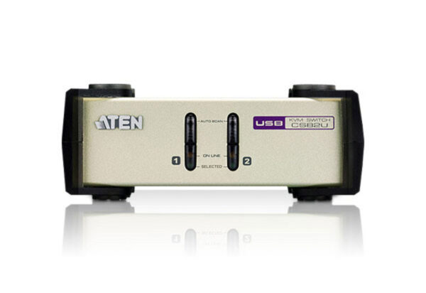 aten cs82u-at переключатель, электрон., kvm, 1 user ps2/usb+vga, 2 cpu ps2/usb+vga, со шнурами ps2/usb 2х1.2м., 2048x1536, настол., исп.стандарт.шнуры, без osd, некаскад.