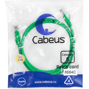 Патч-корд Cabeus PC-UTP-RJ45-Cat.6-1m-GN Кат.6 1 м зеленый