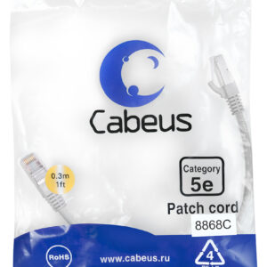 Патч-корд Cabeus PC-FTP-RJ45-Cat.5e-0.3m-LSZH Кат.5е 0.3 м серый