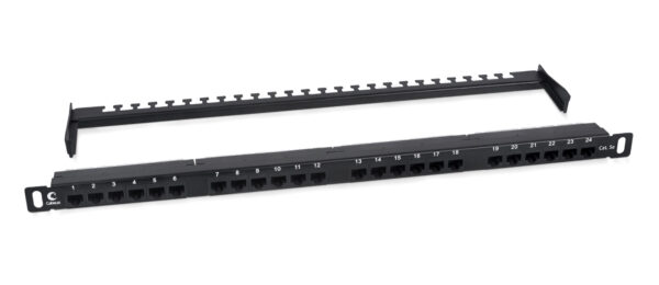 патч-панель высокой плотности cabeus 19" plhd-24-cat.5e-dual-180-0,5u 0.5u 24 порта