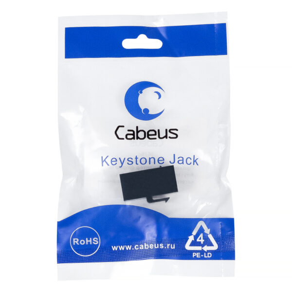 cabeus ca-kj-8p8c-c6 проходной адаптер формата keystone, rj45-rj45 (8p8c), категория 6, неэкранированный