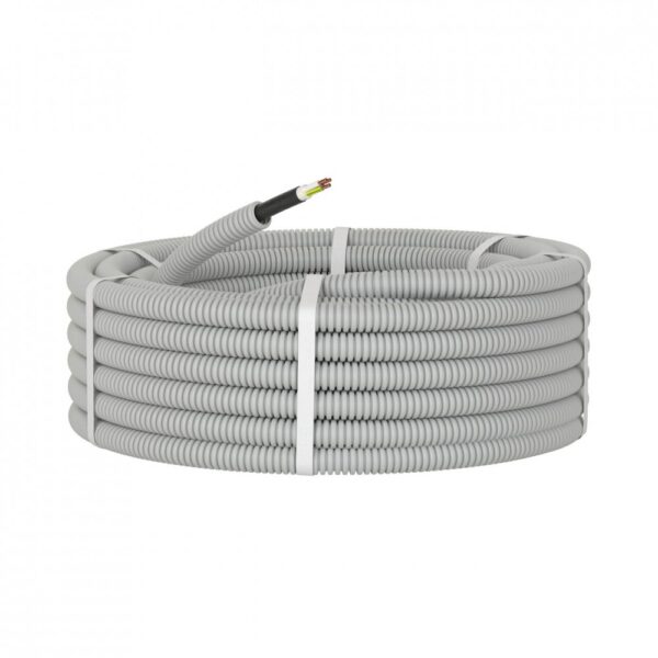 dkc / дкс 9s92050 электротруба пвх гибкая гофр. д.20мм, цвет серый, с кабелем ввгнг(а)-ls3х2,5мм2 рэк "гост+", 50м