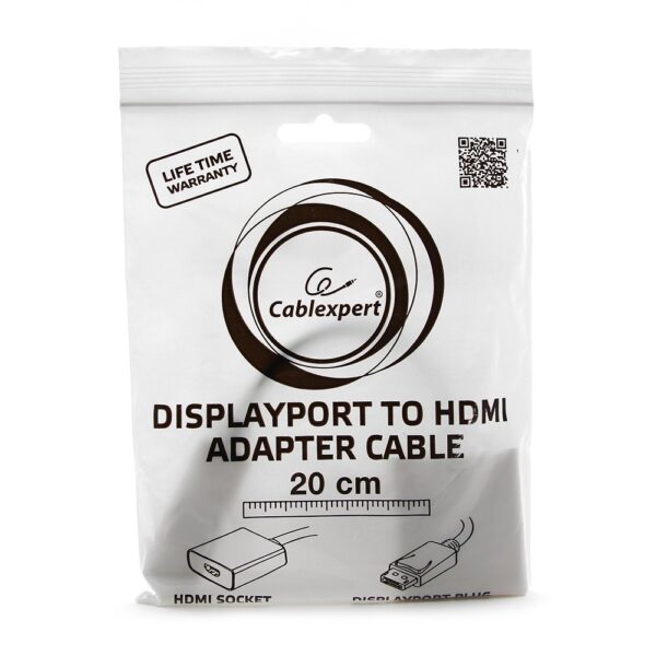 переходник displayport -> hdmi cablexpert a-dpm-hdmif-002-w, 20m/19f, белый, пакет