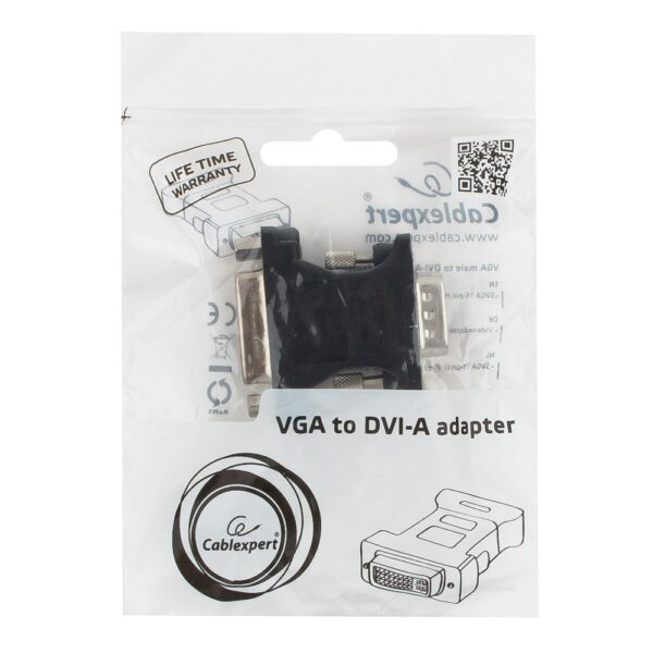 переходник vga -> dvi-i cablexpert a-vgam-dvif-01, 15m/25f, черный, пакет