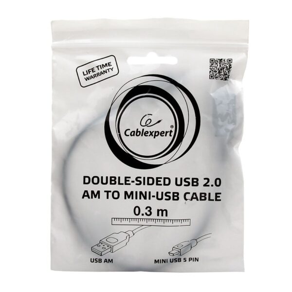 кабель usb 2.0 cablexpert cc-5pusb2d-0.3m, мультиразъем usb, am/minib 5p, 30cм, пакет