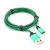 кабель usb 2.0 cablexpert cc-apusb2gn1m, am/lightning 8p, 1м, нейлоновая оплетка, алюминиевые разъемы, зеленый, пакет