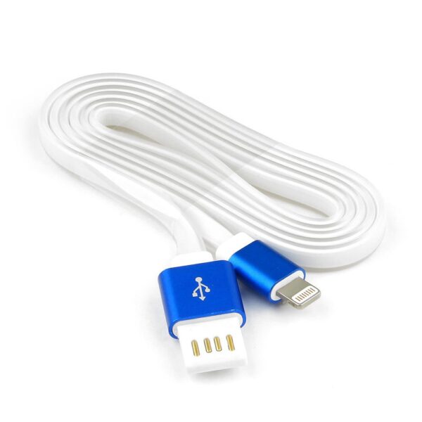 кабель usb 2.0 cablexpert cc-apusbb1m, am/lightning 8p, 1м, мультиразъем usb a, силиконовый шнур, разъемы синий металлик, пакет