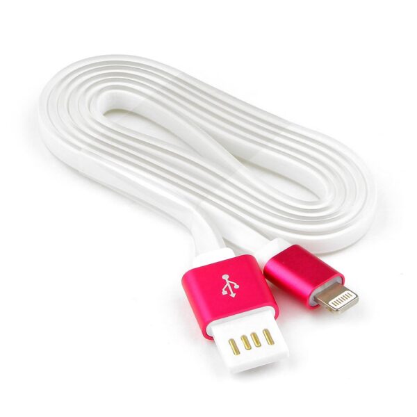кабель usb 2.0 cablexpert cc-apusbr1m, am/lightning 8p, 1м, мультиразъем usb a, силиконовый шнур, разъемы розовый металлик, пакет