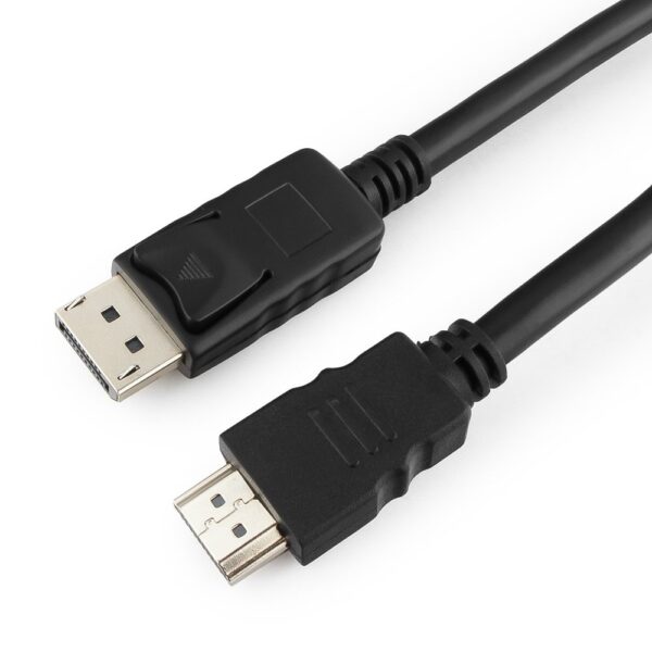 кабель displayport->hdmi cablexpert cc-dp-hdmi-5m, 5м, 20m/19m, черный, экран, пакет