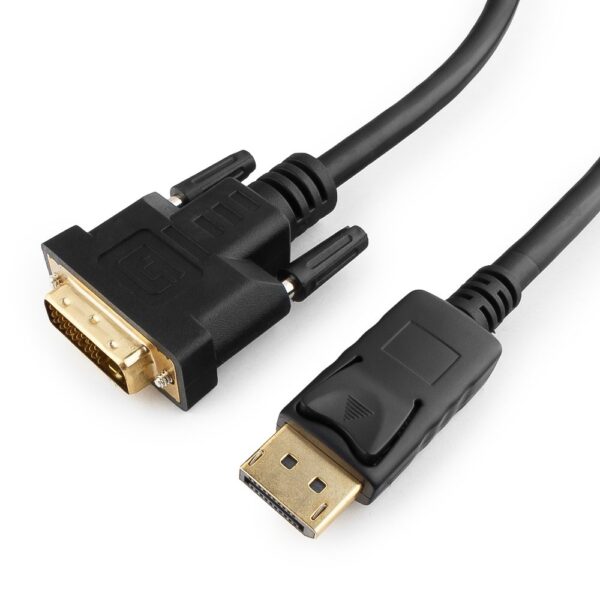 кабель displayport->dvi cablexpert cc-dpm-dvim-1m, 1м, 20m/25m, черный, экран, пакет