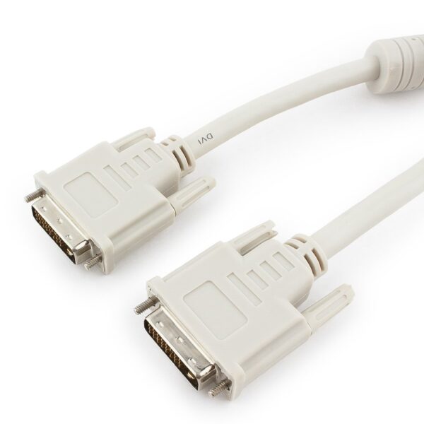 кабель dvi-d single link cablexpert cc-dvi-10, 19m/19m, 3.0м, серый, экран, феррит.кольца, пакет