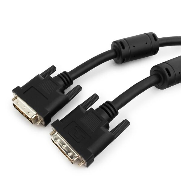 кабель dvi-d single link cablexpert cc-dvi-bk-10, 19m/19m, 3.0м, черный, экран, феррит.кольца, пакет