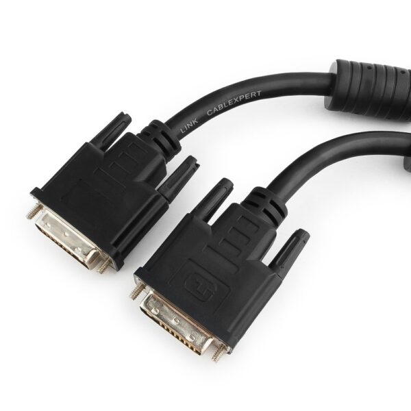кабель dvi-d dual link cablexpert cc-dvi2-bk-15, 25m/25m, 4.5м, черный, экран, феррит.кольца, пакет