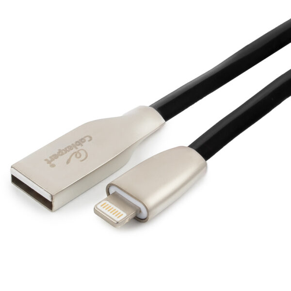 кабель cablexpert для apple cc-g-apusb01bk-1m, am/lightning, серия gold, длина 1м, черный, блистер