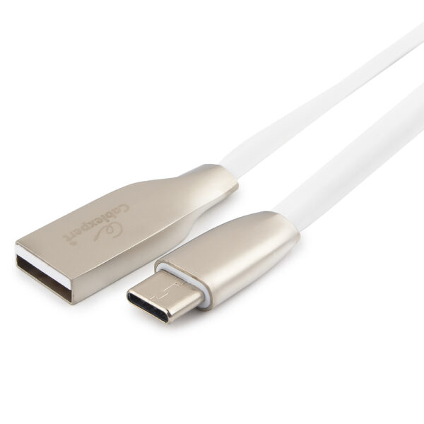 кабель usb 2.0 cablexpert cc-g-usbc01w-3m, am/type-c, серия gold, длина 3м, белый, блистер