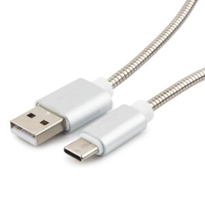 Кабель USB 2.0 Cablexpert CC-G-USBC02S-1.8M, AM/Type-C, серия Gold, длина 1.8м, серебро, блистер