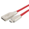 кабель usb 2.0 cablexpert cc-g-musb01r-1m, am/microb, серия gold, длина 1м, красный, блистер