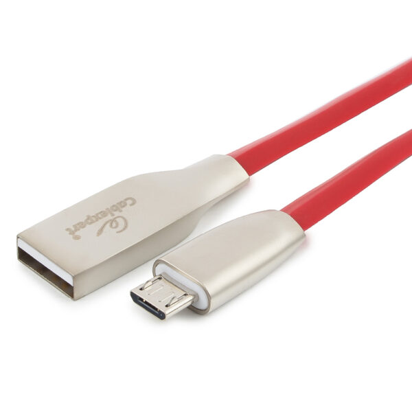 кабель usb 2.0 cablexpert cc-g-musb01r-3m, am/microb, серия gold, длина 3м, красный, блистер