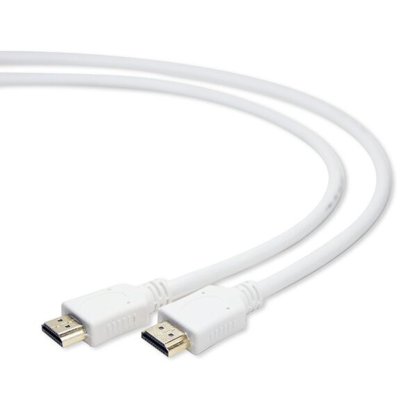 кабель hdmi cablexpert cc-hdmi4-w-6, 1.8м, v2.0, 19m/19m, белый, позол.разъемы, экран, пакет