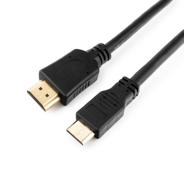 кабель hdmi-minihdmi cablexpert cc-hdmi4c-6, v1.4, 19m/19m, 1.8м, 3d, ethernet, черный, позол.разъемы, экран, пакет