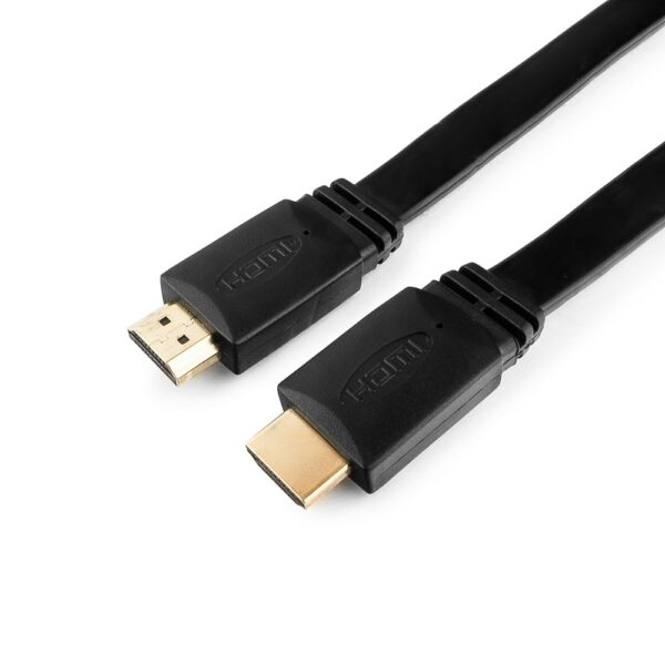кабель hdmi cablexpert cc-hdmi4f-10, 3м, v1.4, 19m/19m, плоский кабель, черный, позол.разъемы, экран, пакет