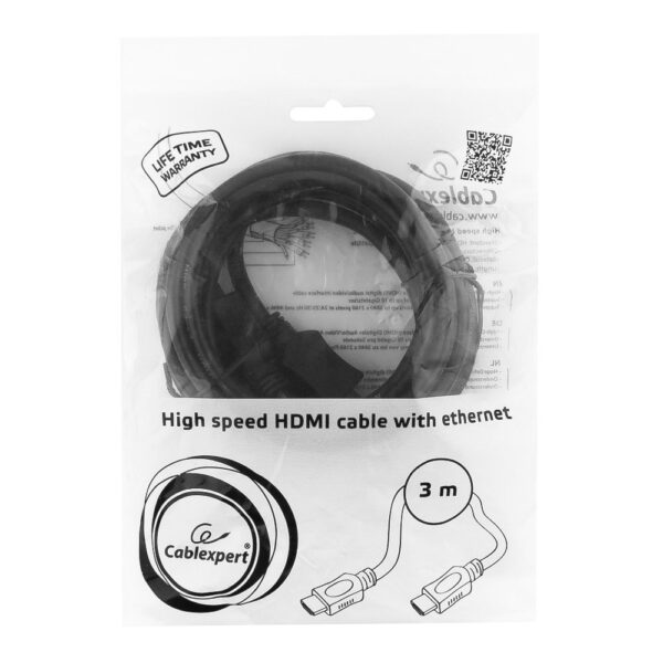 кабель hdmi cablexpert cc-hdmi4l-10, 3.0м, v1.4, 19m/19m, серия light, черный, позол.разъемы, экран, пакет