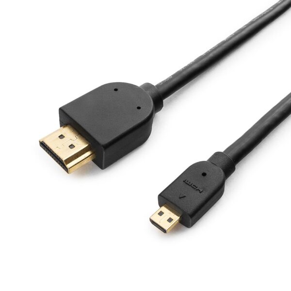 кабель hdmi-microhdmi cablexpert cc-hdmid-6, v1.3, 19m/19m, 1.8м, черный, позол.разъемы, экран, пакет