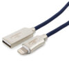 кабель usb cablexpert для apple cc-p-apusb02bl-1m, mfi, am/lightning, серия platinum, длина 1м, синий, нейлоновая оплетка, блистер