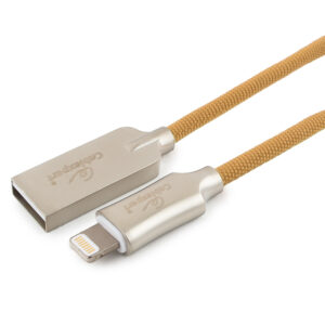 Кабель USB Cablexpert для Apple CC-P-APUSB02Gd-1M, MFI, AM/Lightning, серия Platinum, длина 1м, золотой, нейлоновая оплетка, блистер