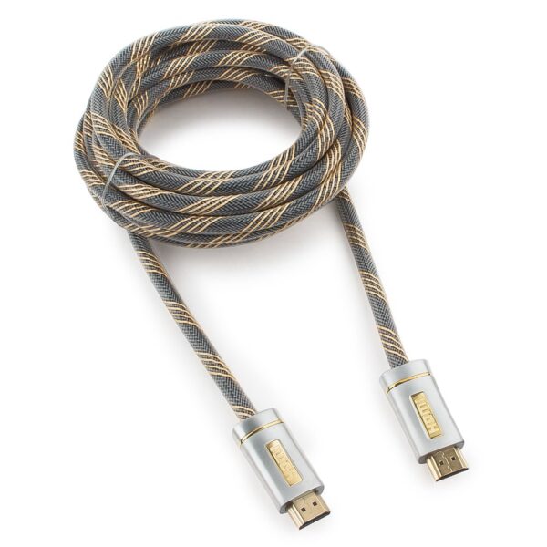 кабель hdmi cablexpert, серия platinum, 4,5 м, v2.0, m/m, позол.разъемы, серебристый металлический корпус, нейлоновая оплетка, блистер