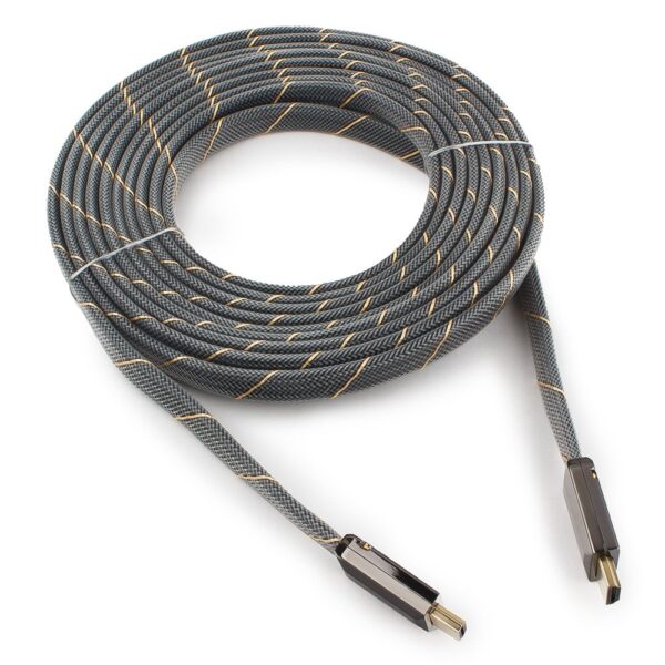 кабель hdmi cablexpert, серия platinum, 4,5 м, v2.0, m/m, плоский, позол.разъемы, металлический корпус, нейлоновая оплетка, блистер