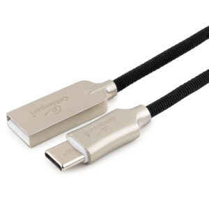 Кабель USB 2.0 Cablexpert CC-P-USBC02Bk-0.5M, AM/Type-C, серия Platinum, длина 0.5м, черный, нейлоновая оплетка, блистер