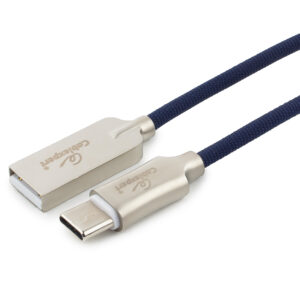 Кабель USB 2.0 Cablexpert CC-P-USBC02Bl-1.8M, AM/Type-C, серия Platinum, длина 1.8м, синий, нейлоновая оплетка, блистер