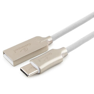 Кабель USB 2.0 Cablexpert CC-P-USBC02W-1.8M, AM/Type-C, серия Platinum, длина 1.8м, белый, нейлоновая оплетка, блистер