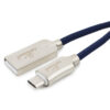 кабель usb 2.0 cablexpert cc-p-musb02bl-1.8m, am/microb, серия platinum, длина 1.8м, синий, нейлоновая оплетка, блистер
