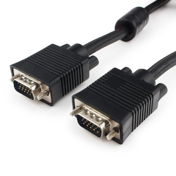 кабель vga premium cablexpert cc-ppvga-20m-b, 15m/15m, 20м, черный, двойной экран, феррит.кольца, пакет