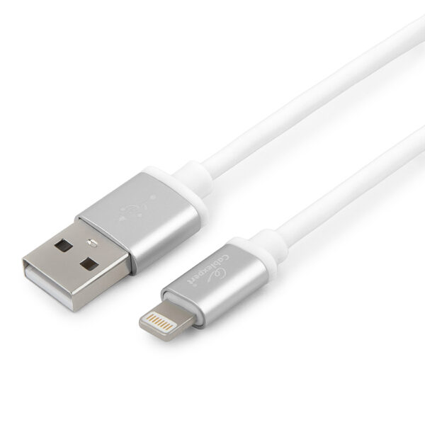 кабель cablexpert для apple cc-s-apusb01w-1m, am/lightning, серия silver, длина 3м, белый, блистер