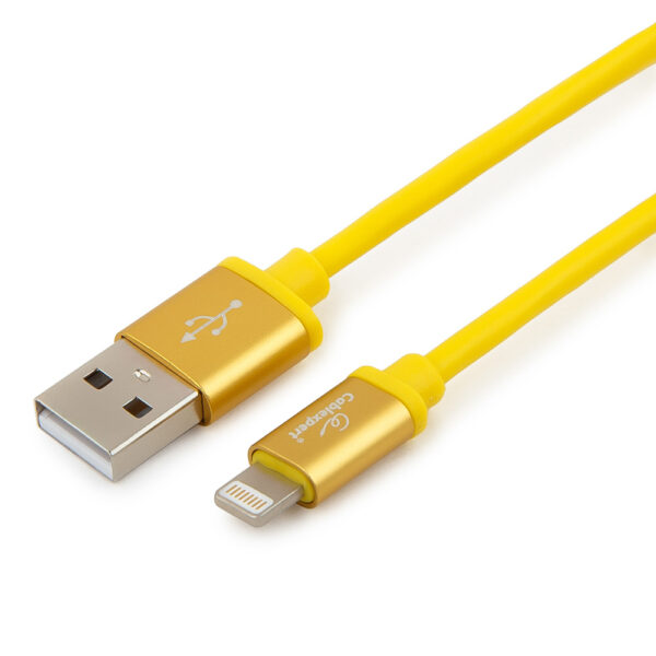 кабель cablexpert для apple cc-s-apusb01y-1m, am/lightning, серия silver, длина 1м, желтый, блистер