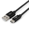 кабель usb 2.0 cablexpert cc-s-usbc01bk-1m, am/type-c, серия silver, длина 1м, черный, блистер