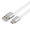 кабель usb 2.0 cablexpert cc-s-usbc01w-1.8m, am/type-c, серия silver, длина 1.8м, белый, блистер