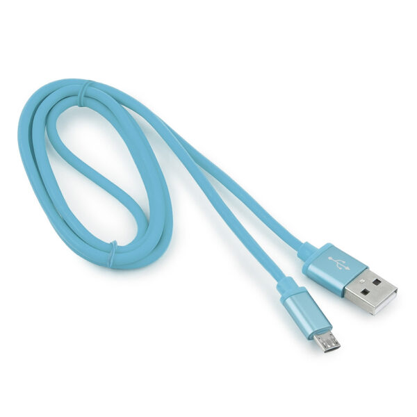 кабель usb 2.0 cablexpert cc-s-musb01bl-1m, am/microb, серия silver, длина 1м, синий, блистер