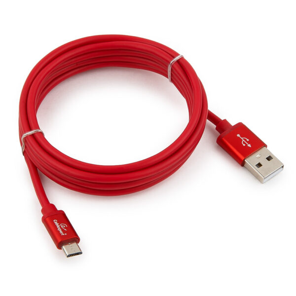 кабель usb 2.0 cablexpert cc-s-musb01r-1.8m, am/microb, серия silver, длина 1.8м, красный, блистер