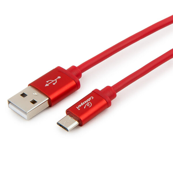 кабель usb 2.0 cablexpert cc-s-musb01r-1.8m, am/microb, серия silver, длина 1.8м, красный, блистер