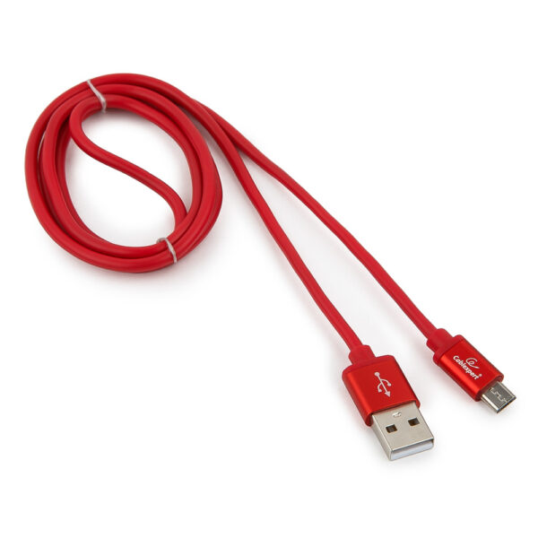 кабель usb 2.0 cablexpert cc-s-musb01r-1m, am/microb, серия silver, длина 1м, красный, блистер