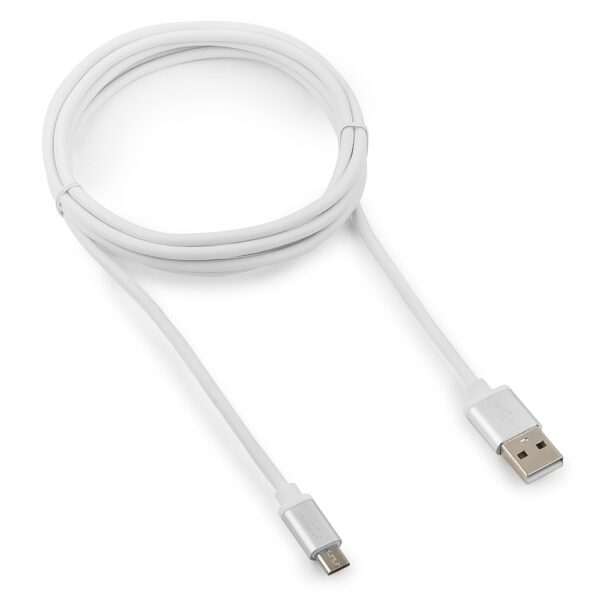 кабель usb 2.0 cablexpert cc-s-musb01w-1.8m, am/microb, серия silver, длина 1.8м, белый, блистер